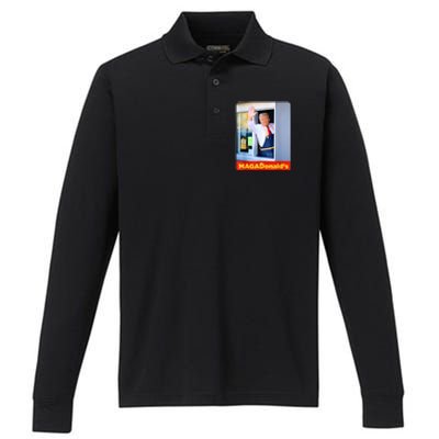 Magadonalds Trump 2024 Performance Long Sleeve Polo