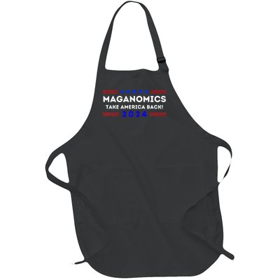 Maganomics Trump 2024 Take America Back Trump Election 2024 Full-Length Apron With Pockets