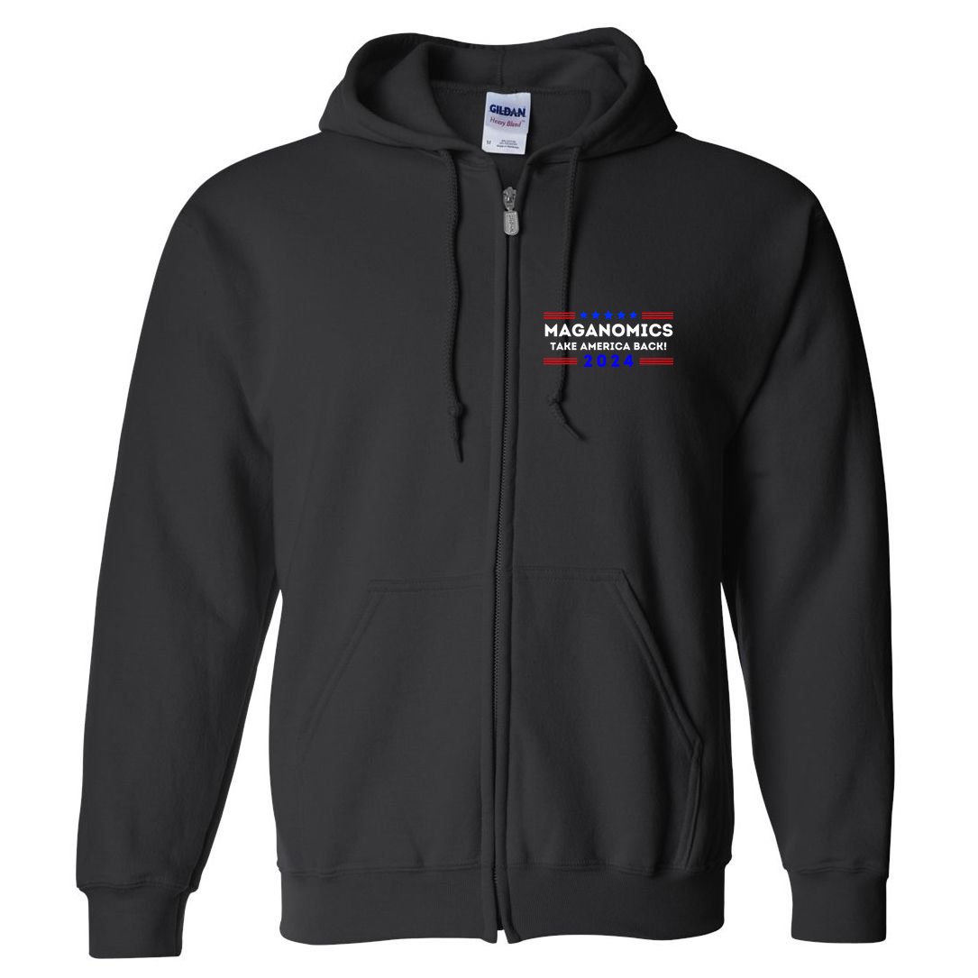 Maganomics Trump 2024 Take America Back Trump Election 2024 Full Zip Hoodie