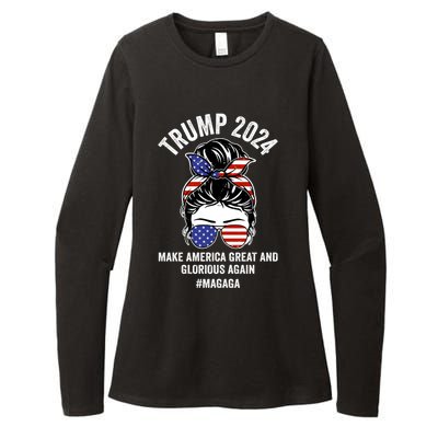 Magaga Trump 2024 Make America Great And Glorious Again Gift Womens CVC Long Sleeve Shirt