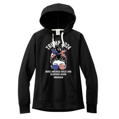 Magaga Trump 2024 Make America Great And Glorious Again Gift Women's Fleece Hoodie