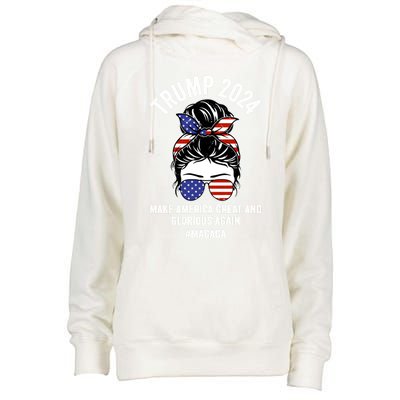 Magaga Trump 2024 Make America Great And Glorious Again Gift Womens Funnel Neck Pullover Hood