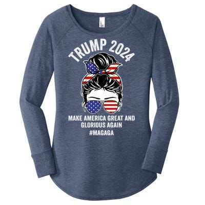 Magaga Trump 2024 Make America Great And Glorious Again Gift Women's Perfect Tri Tunic Long Sleeve Shirt