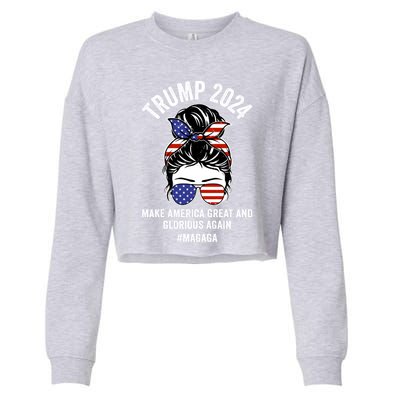 Magaga Trump 2024 Make America Great And Glorious Again Gift Cropped Pullover Crew