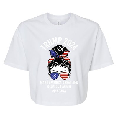 Magaga Trump 2024 Make America Great And Glorious Again Gift Bella+Canvas Jersey Crop Tee