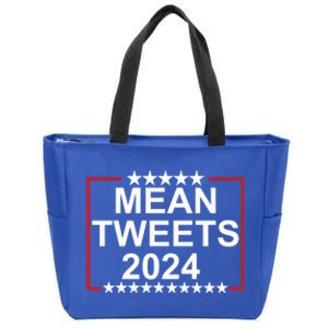 Mean Tweets 2024 Funny Donald Trump Conservative Gag Gift Zip Tote Bag