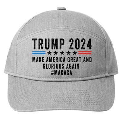 Magaga Trump 2024 Make America Great And Glorious Again Gift 7-Panel Snapback Hat