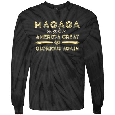 MAGAGA Trump 2024 Make America Great And Glorious Again Tie-Dye Long Sleeve Shirt