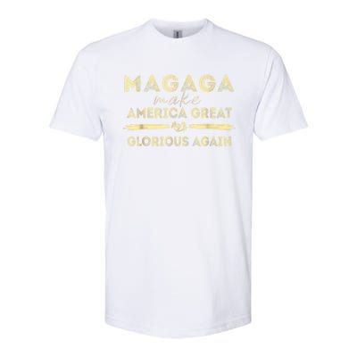 MAGAGA Trump 2024 Make America Great And Glorious Again Softstyle CVC T-Shirt