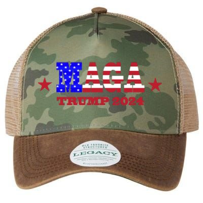 MAGA Trump 2024 Legacy Tie Dye Trucker Hat