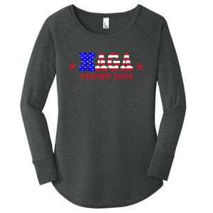 MAGA Trump 2024 Women's Perfect Tri Tunic Long Sleeve Shirt