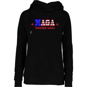 MAGA Trump 2024 Womens Funnel Neck Pullover Hood