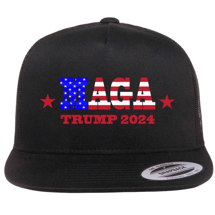 MAGA Trump 2024 Flat Bill Trucker Hat