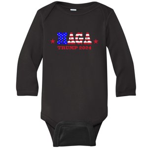 MAGA Trump 2024 Baby Long Sleeve Bodysuit