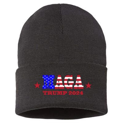 MAGA Trump 2024 Sustainable Knit Beanie