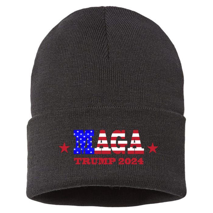 MAGA Trump 2024 Sustainable Knit Beanie