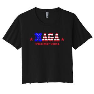 MAGA Trump 2024 Women's Crop Top Tee