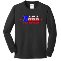 MAGA Trump 2024 Kids Long Sleeve Shirt