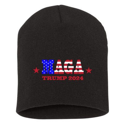 MAGA Trump 2024 Short Acrylic Beanie