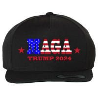 MAGA Trump 2024 Wool Snapback Cap