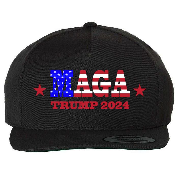 MAGA Trump 2024 Wool Snapback Cap