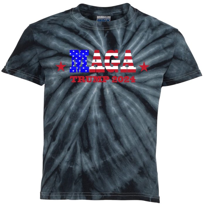 MAGA Trump 2024 Kids Tie-Dye T-Shirt