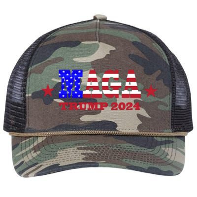 MAGA Trump 2024 Retro Rope Trucker Hat Cap