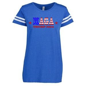 MAGA Trump 2024 Enza Ladies Jersey Football T-Shirt