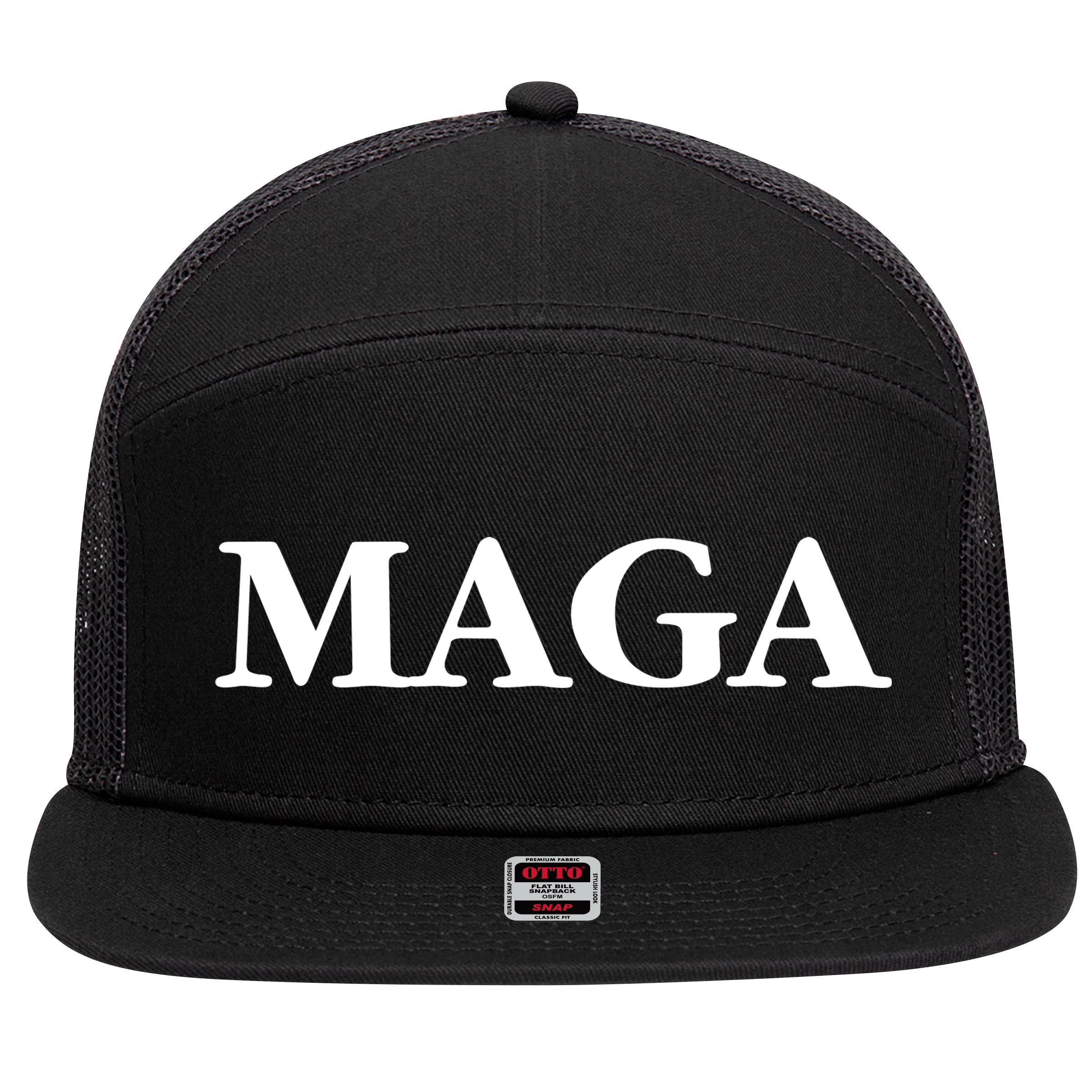 MAGA Trump 2024 Make America Great Again 7 Panel Mesh Trucker Snapback Hat