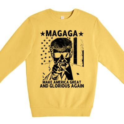 Magaga Trump 2024 Make America Great And Glorious Again Gift Premium Crewneck Sweatshirt