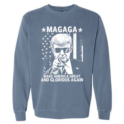 Magaga Trump 2024 Make America Great And Glorious Again Gift Garment-Dyed Sweatshirt