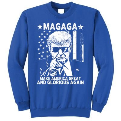 Magaga Trump 2024 Make America Great And Glorious Again Gift Tall Sweatshirt