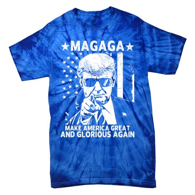 Magaga Trump 2024 Make America Great And Glorious Again Gift Tie-Dye T-Shirt