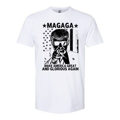 Magaga Trump 2024 Make America Great And Glorious Again Gift Softstyle CVC T-Shirt