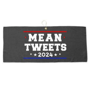 Mean Tweets 2024 Funny Trump Large Microfiber Waffle Golf Towel