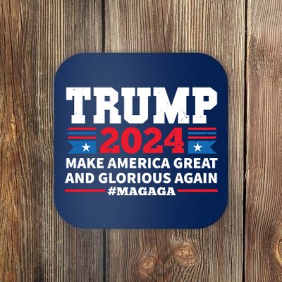 MAGAGA Trump 2024 Make America Great And Glorious Again Funny Coaster