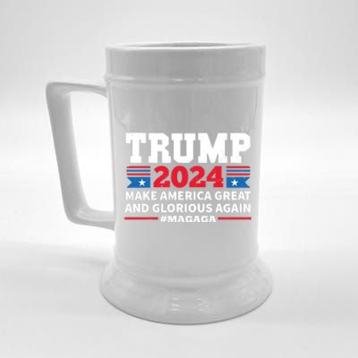 MAGAGA Trump 2024 Make America Great And Glorious Again Funny Beer Stein