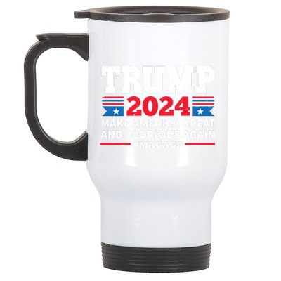 MAGAGA Trump 2024 Make America Great And Glorious Again Funny Stainless Steel Travel Mug