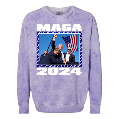 Maga Trump 2024 Colorblast Crewneck Sweatshirt