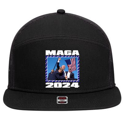 Maga Trump 2024 7 Panel Mesh Trucker Snapback Hat