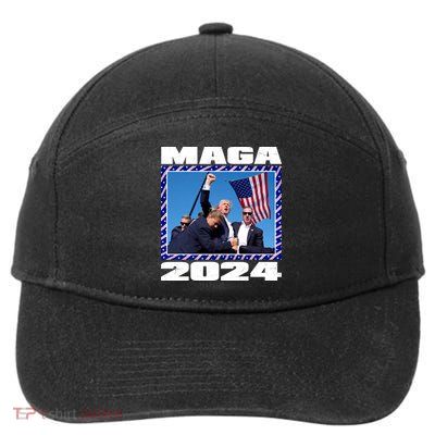 Maga Trump 2024 7-Panel Snapback Hat