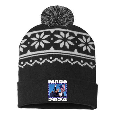 Maga Trump 2024 USA-Made Snowflake Beanie