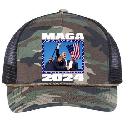 Maga Trump 2024 Retro Rope Trucker Hat Cap