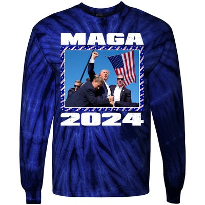 Maga Trump 2024 Tie-Dye Long Sleeve Shirt