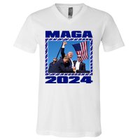 Maga Trump 2024 V-Neck T-Shirt