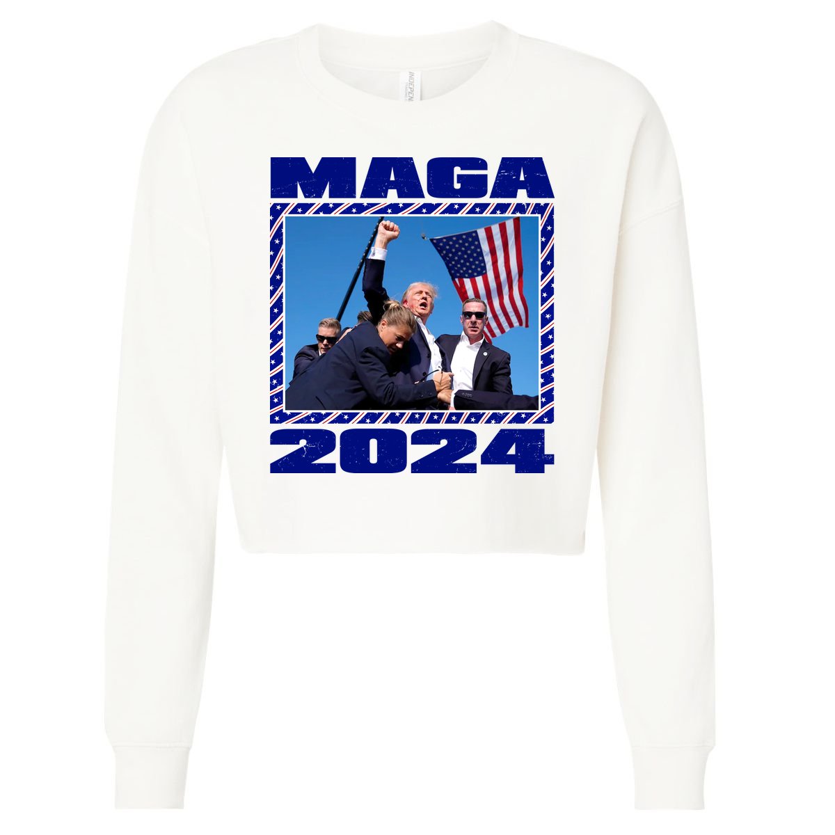 Maga Trump 2024 Cropped Pullover Crew