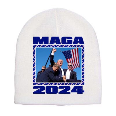 Maga Trump 2024 Short Acrylic Beanie