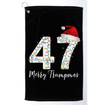 Merry Trumpmas 47 Family Matching Pj Funny Christmas Trump Platinum Collection Golf Towel