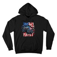 Monster Truck 4th Of July American Flag USA Hoodie