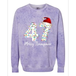 Merry Trumpmas 47 Family Matching Pj Funny Christmas Trump Gift Colorblast Crewneck Sweatshirt